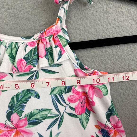Tommy Bahama Little Girls Sundress White Pink Floral Tie Strap Size 3T Summer - Picture 3 of 7